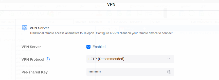 Unifi VPN Settings