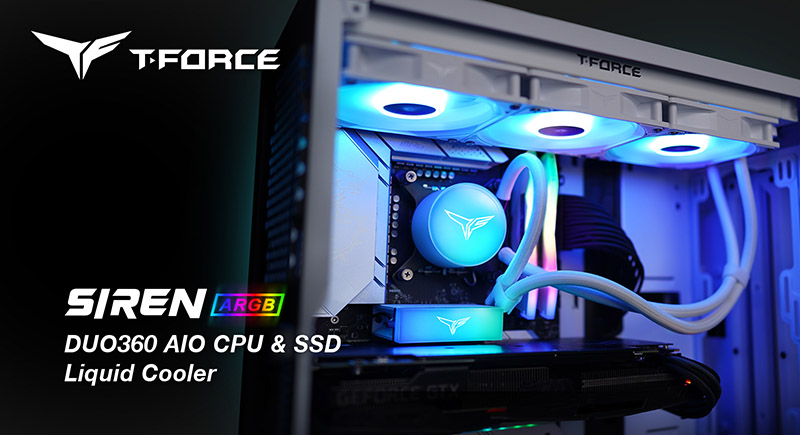 TEAMGROUP Launches T-FORCE SIREN DUO360 ARGB CPU & SSD AIO Liquid Cooler